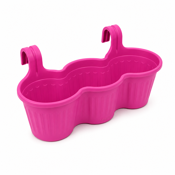 Jardinera Balcón Triple Rosa