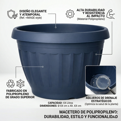 Macetero Redondo Acanalado 15 cm