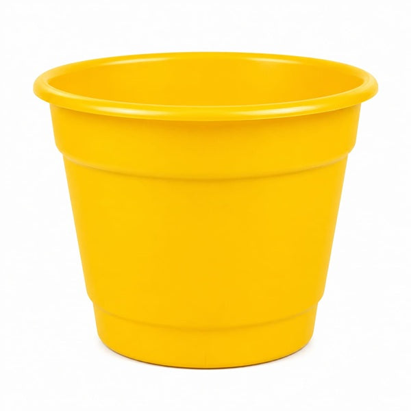Macetero Redondo Liso Amarillo
