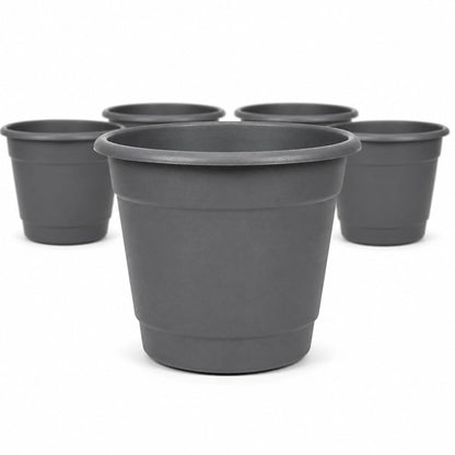 Macetero Redondo Liso Gris