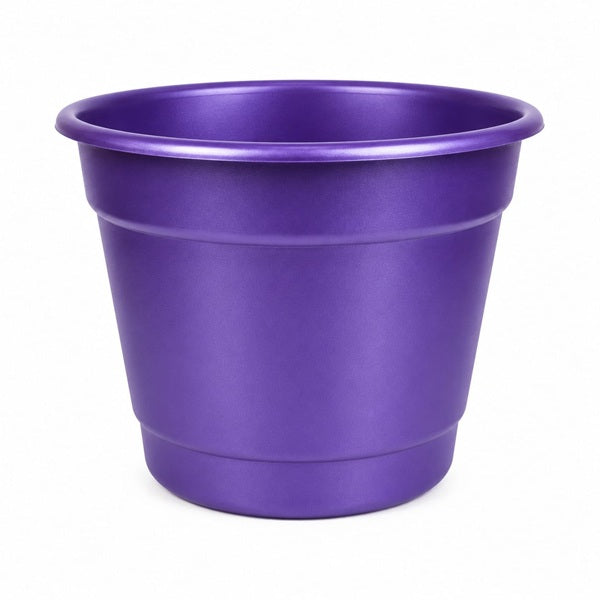 Macetero Redondo Liso Morado Metalizado