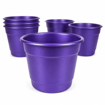 Macetero Redondo Liso Morado Metalizado