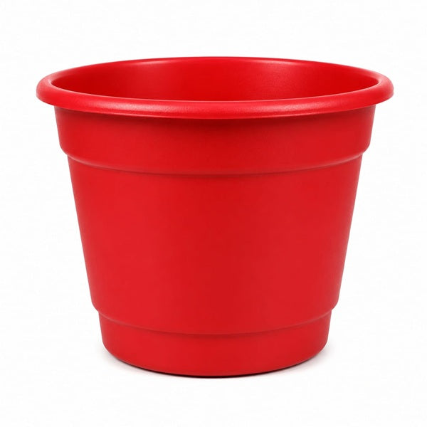 Macetero Redondo Liso Rojo