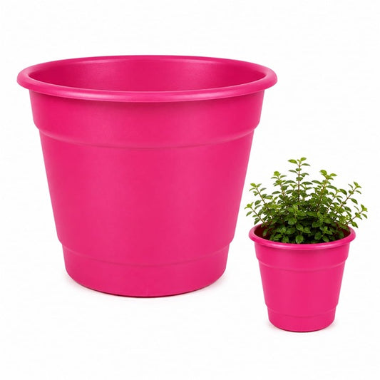 Macetero Redondo Liso Rosado