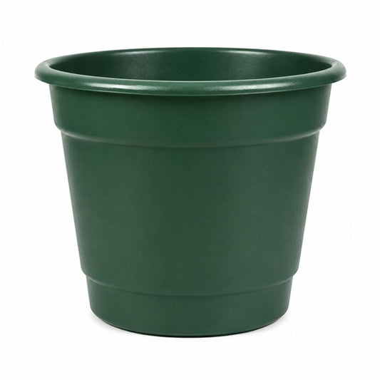 Macetero Redondo Liso Verde Oscuro