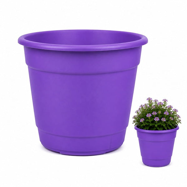 Macetero Redondo Liso Morado