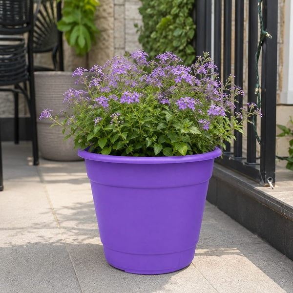 Macetero Redondo Liso Morado