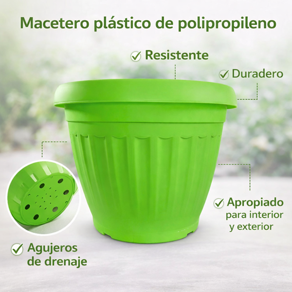 Macetero Redondo Acanalado 50 cm