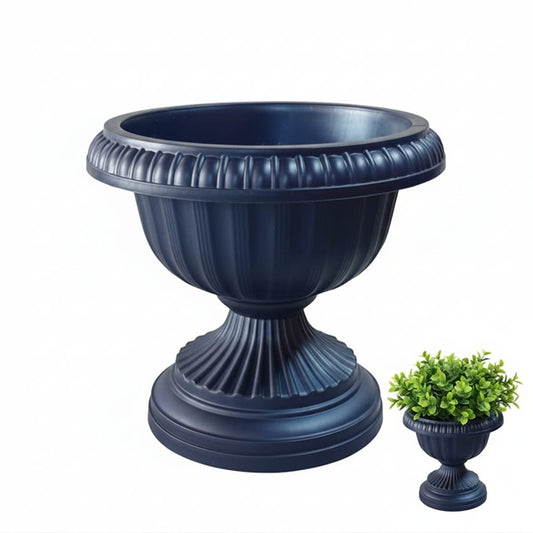 Macetero Copa 30 cm Azul Metalizado