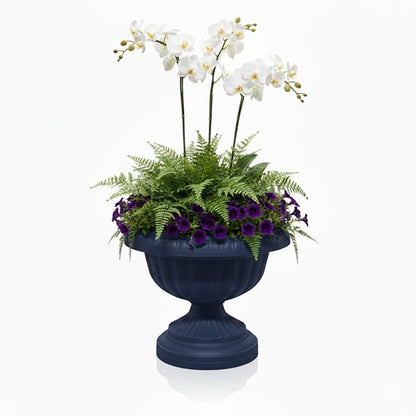Macetero Copa 24 cm Azul Metalizado