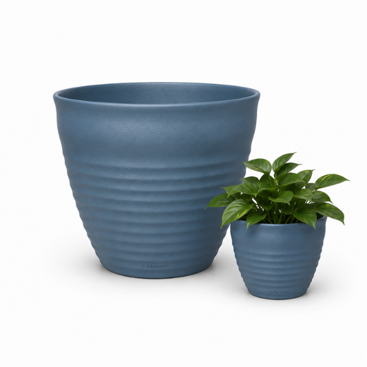 Macetero Redondo Griego Azul Grey