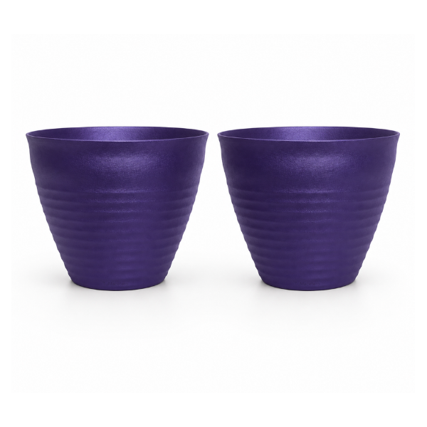 Macetero Redondo Griego Morado Metalizado