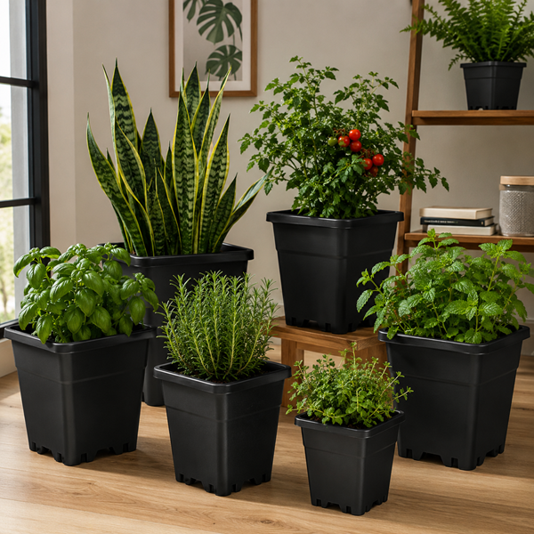 Macetero Plástico Rectangular Indoor 14 cm