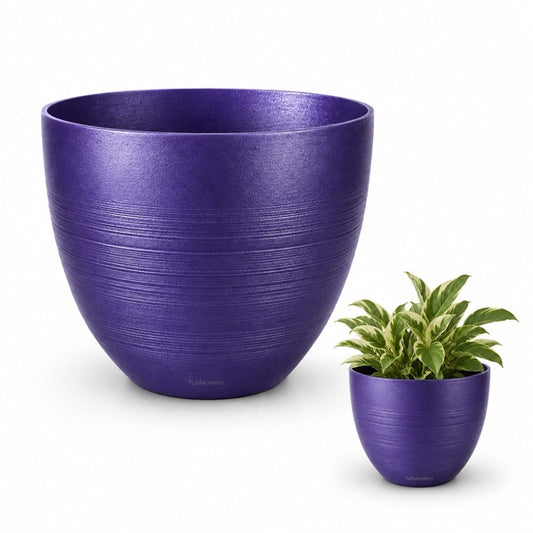 Macetero Colonial Morado Metalizado