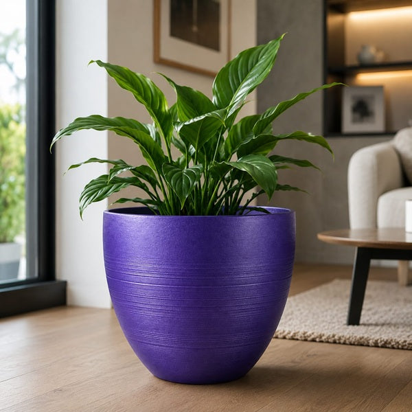 Macetero Colonial Morado Metalizado