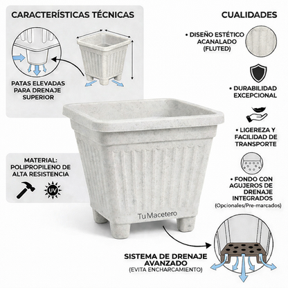 Macetero Plástico Cuadrado 40 cm