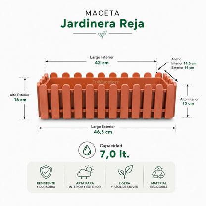 Jardinera Reja Verde Oscuro