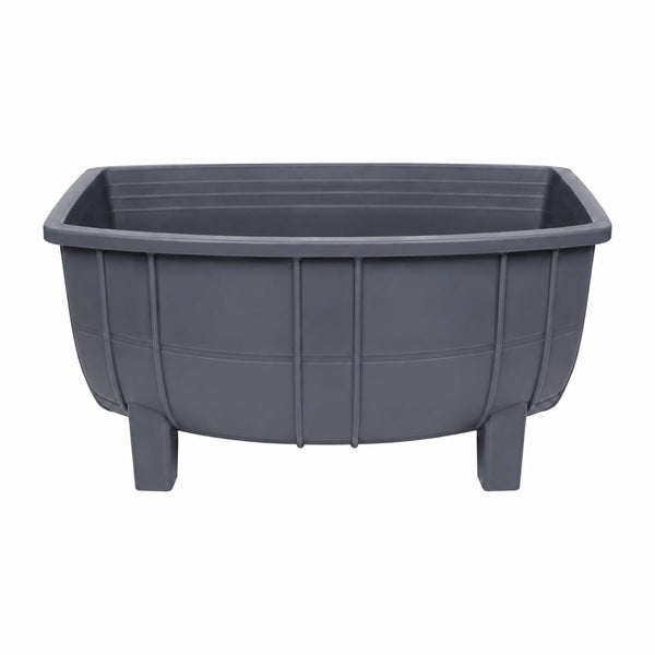Macetero Medio Barril Gris
