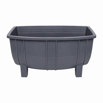 Macetero Medio Barril Gris