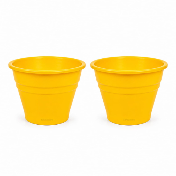 Macetero Plástico Redondo ARI Amarillo
