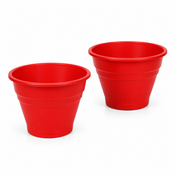 Macetero Plástico Redondo ARI Rojo