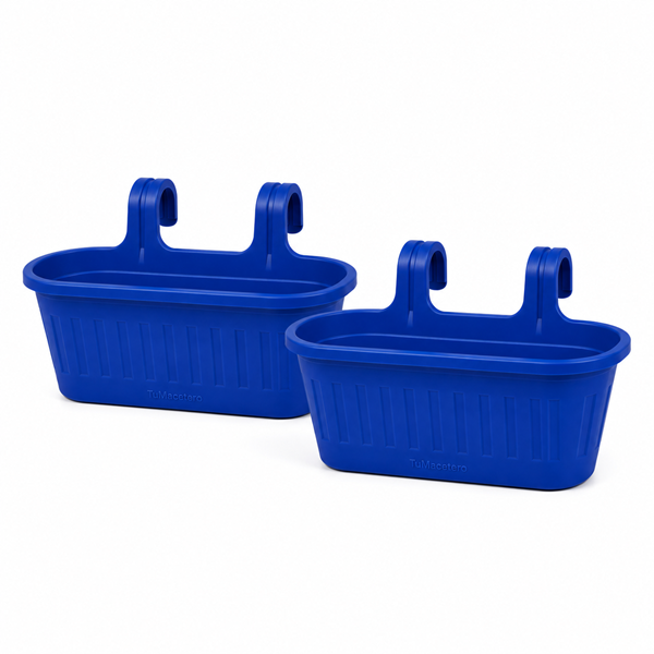 Jardinera Balcón Doble Azul