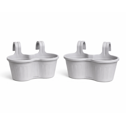 Jardinera Balcón Doble Curva Gris Perla