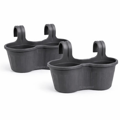 Jardinera Balcón Doble Curva Gris