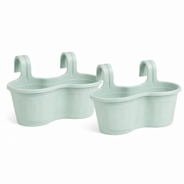 Jardinera Balcón Doble Curva Menta