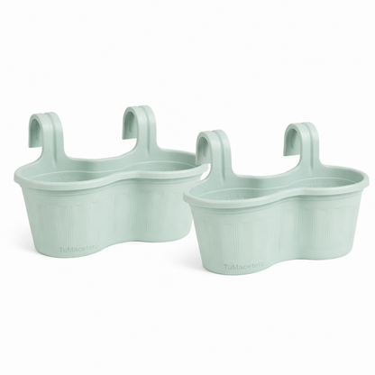 Jardinera Balcón Doble Curva Menta
