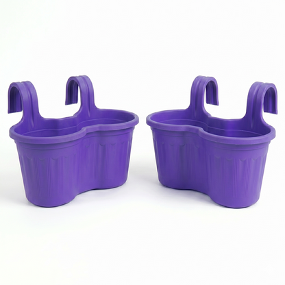 Jardinera Balcón Doble Curva Morada