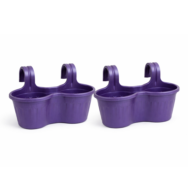 Jardinera Balcón Doble Curva Morada Metalizada