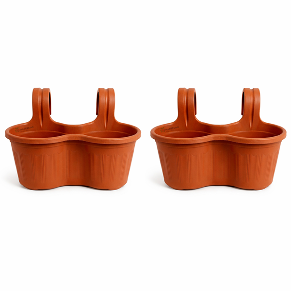 Jardinera Balcón Doble Curva Terracota