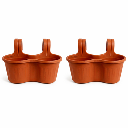 Jardinera Balcón Doble Curva Terracota