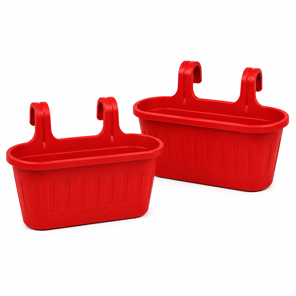 Jardinera Balcón Doble Rojo