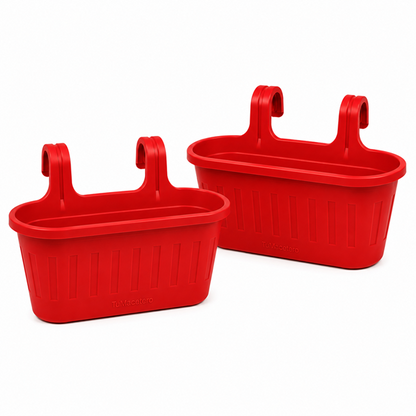 Jardinera Balcón Doble Rojo