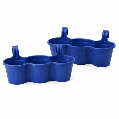 Jardinera Balcón Triple Azul