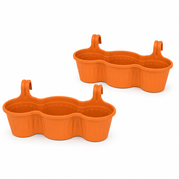 Jardinera Balcón Triple Naranja