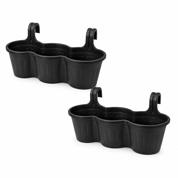 Jardinera Balcón Triple Negra