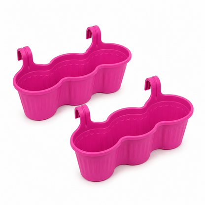 Jardinera Balcón Triple Rosa