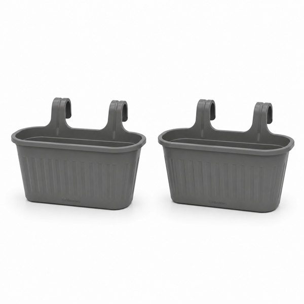 Jardinera Balcón Doble Gris