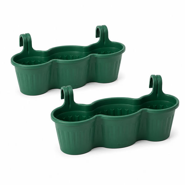 Jardinera Balcón Triple Verde Oscuro