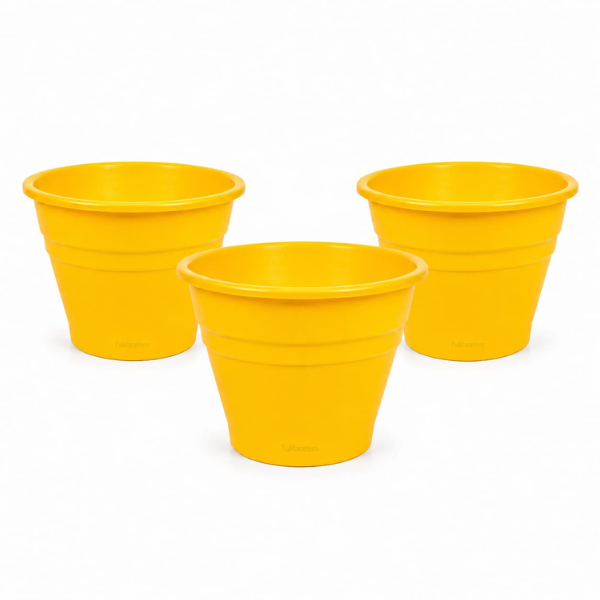 Macetero Plástico Redondo ARI Amarillo