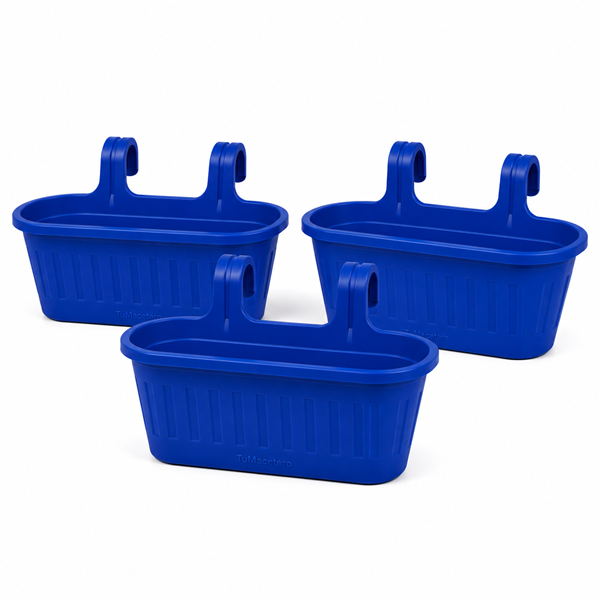 Jardinera Balcón Doble Azul