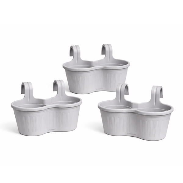 Jardinera Balcón Doble Curva Gris Perla