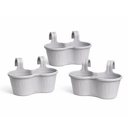 Jardinera Balcón Doble Curva Gris Perla