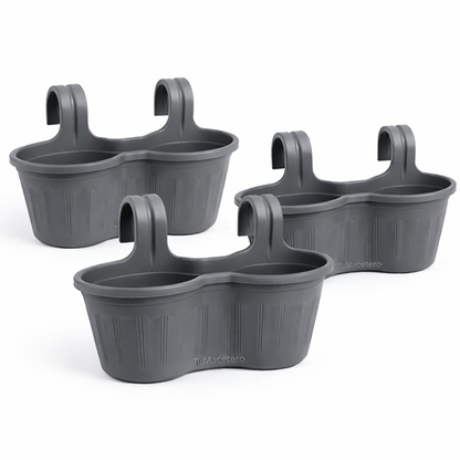 Jardinera Balcón Doble Curva Gris