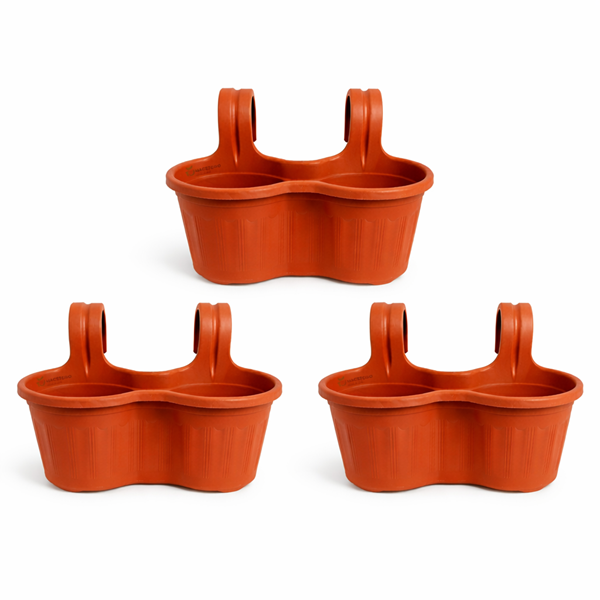 Jardinera Balcón Doble Curva Terracota