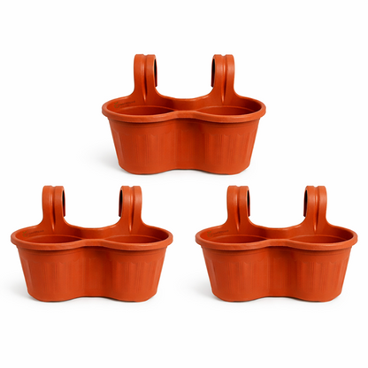 Jardinera Balcón Doble Curva Terracota
