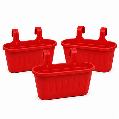 Jardinera Balcón Doble Rojo